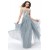 A-Line Strapless Beaded Long Grey Chiffon Prom Evening Formal Party Dresses ED010554