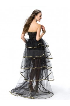 High Low Black Gold Prom Evening Formal Party Dresses ED010556