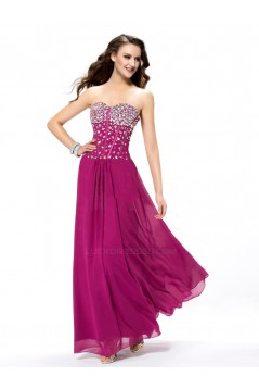 A-Line Sweetheart Beaded Long Chiffon Prom Evening Formal Party Dresses ED010561