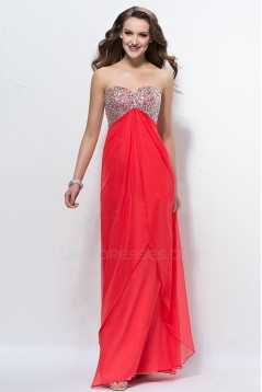 Empire Sweetheart Beaded Long Chiffon Prom Evening Formal Party Dresses/Maternity Evening Dresses ED010565