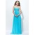 Sheath/Column Sweetheart Long Blue Chiffon Prom Evening Formal Party Dresses ED010567