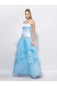 A-Line Sweetheart Beaded Long Blue Prom Evening Formal Party Dresses ED010580