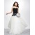 A-Line Sweetheart Black White Prom Evening Formal Party Dresses ED010582