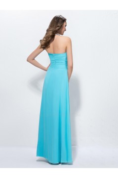 A-Line Sweetheart Long Blue Chiffon Prom Evening Formal Party Dresses ED010591