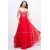 A-Line Sweetheart Beaded Long Red Chiffon Prom Evening Formal Party Dresses ED010593