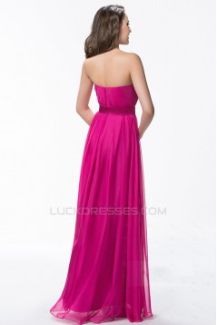 Sheath/Column Strapless Long Chiffon Prom Evening Formal Party Dresses ED010598