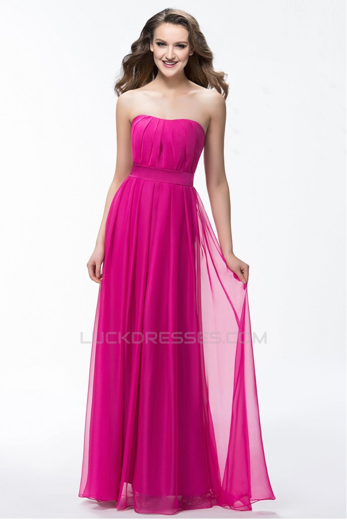 Sheath/Column Strapless Long Chiffon Prom Evening Formal Party Dresses ED010598