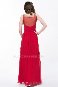 A-Line V-Neck Beaded Long Chiffon Prom Evening Formal Party Dresses ED010602
