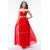 A-Line Sweetheart Beaded Long Red Chiffon Prom Evening Formal Party Dresses ED010606