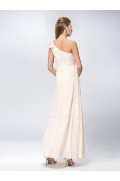 A-Line One-Shoulder Beaded Long Chiffon Prom Evening Formal Party Dresses ED010609