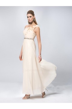 A-Line One-Shoulder Beaded Long Chiffon Prom Evening Formal Party Dresses ED010609