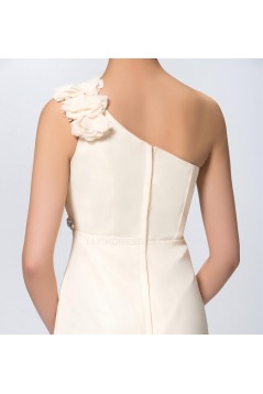 A-Line One-Shoulder Beaded Long Chiffon Prom Evening Formal Party Dresses ED010609