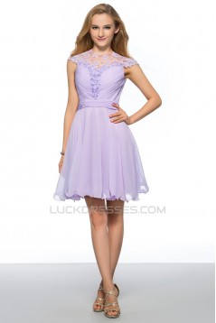 A-Line Short Jewel Beaded Chiffon Prom Evening Cocktail Homecoming Party Dresses ED010632