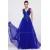 A-Line V-Neck Applique Long Blue Chiffon Prom Evening Formal Party Dresses ED010650