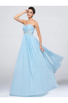 A-Line Sweetheart Beaded Long Chiffon Prom Evening Formal Party Dresses ED010653