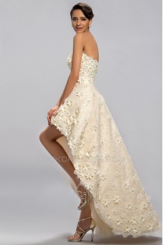 High Low Strapless Beaded Prom Evening Formal Party Dresses ED010679