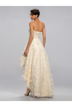 High Low Strapless Beaded Prom Evening Formal Party Dresses ED010679