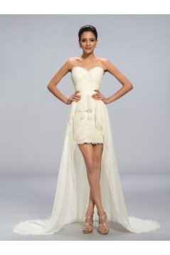 High Low Sweetheart Lace and Chiffon Prom Evening Formal Party Dresses ED010684