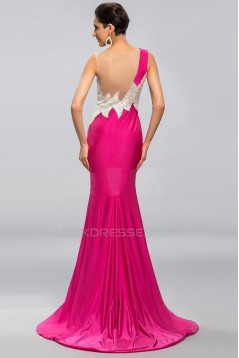 Trumpet/Mermaid Bateau Beaded Long Prom Evening Formal Party Dresses ED010689