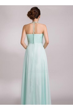 A-Line Halter Beaded Long Chiffon Prom Evening Formal Party Dresses ED010694