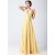 A-Line Sweetheart Beaded Long Yellow Chiffon Prom Evening Formal Party Dresses ED010706
