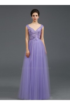 A-Line Off-the-Shoulder Beaded Long Prom Evening Formal Party Dresses ED010708