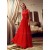 A-Line Jewel Beaded Long Red Lace and Chiffon Prom Evening Formal Party Dresses ED010709