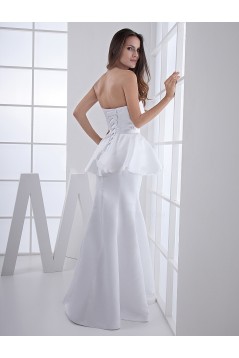 Trumpet/Mermaid Strapless Long White Prom Evening Formal Party Dresses ED010711
