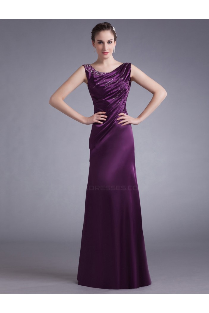 Sheath Beaded Long Purple Prom Evening Formal Party Dresses ED010715