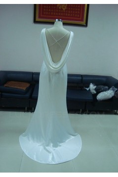 Trumpet/Mermaid Long White Prom Evening Formal Party Dresses ED010735