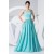 A-Line Straps Sleeveless Long Blue Chiffon Prom Evening Dresses ED010776