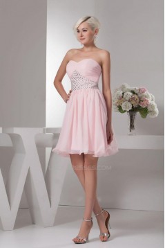 A-Line Sweetheart Short Pink Beaded Cocktail Homecoming Prom Evening Dresses ED010780