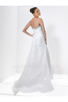 A-Line Sweetheart Split-Front Beaded Long Chiffon Prom Evening Dresses ED010784