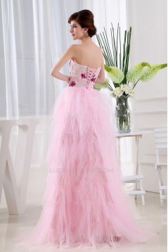 A-Line Long Pink Prom Evening Dresses ED010786