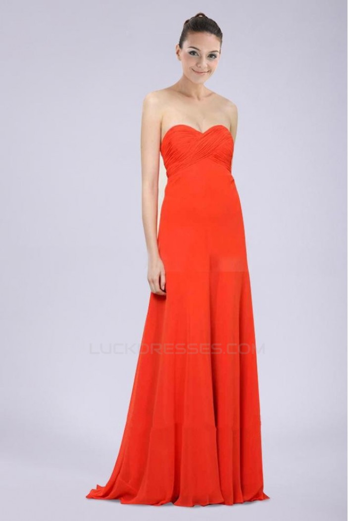 A-Line Sweetheart Long Chiffon Prom Evening Dresses ED010787