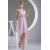 High Low One-Shoulder Beaded Pink Chiffon Prom Evening Dresses ED010788