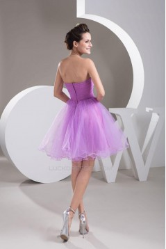 Elegant Sweetheart Beaded Tulle Cocktail Homecoming Dresses ED010795