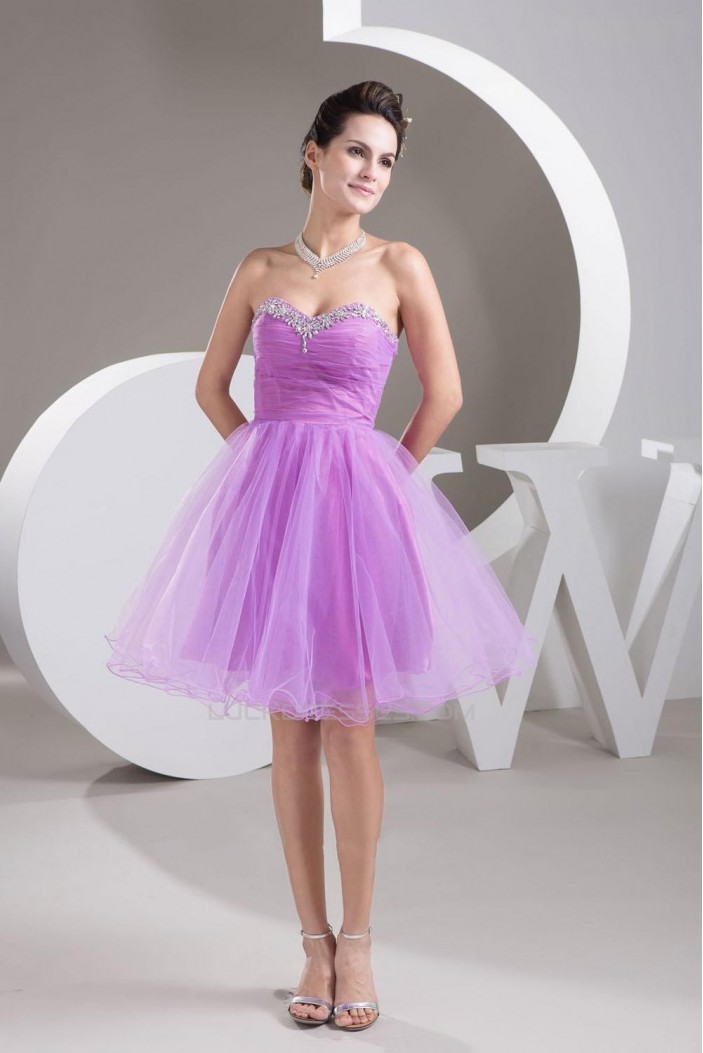 Elegant Sweetheart Beaded Tulle Cocktail Homecoming Dresses ED010795