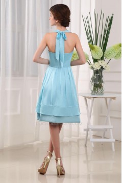 A-Line Halter Knee-Length Prom Evening Bridesmaid Dresses ED010796