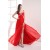 Sheath Beaded Straps Split-Front Long Red Chiffon Prom Evening Dresses ED010798