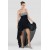 High Low Spaghetti Strap Beaded Black Chiffon Prom Evening Dresses ED010801
