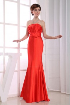 Trumpet/Mermaid Strapless Long Red Prom Evening Bridesmaid Dresses ED010804