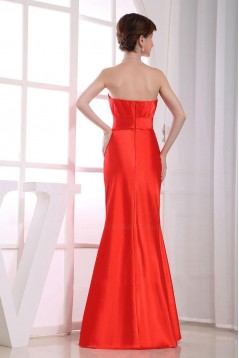 Trumpet/Mermaid Strapless Long Red Prom Evening Bridesmaid Dresses ED010804