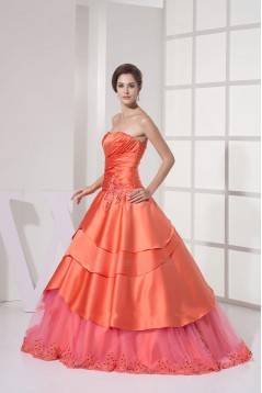 Elegant Sweetheart Beaded Applique Long Prom Evening Dresses ED010818
