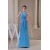 A-Line Halter Long Blue Chiffon Prom Evening Bridesmaid Dresses ED010819