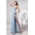 Sheath One-Shoulder Beaded Split-Front Long Chiffon Prom Evening Dresses ED010830