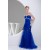 Trumpet/Mermaid Sweetheart Beaded Long Blue Prom Evening Dresses ED010838