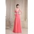 A-Line Beaded Straps Sleeveless Long Chiffon Prom Evening Dresses ED010845