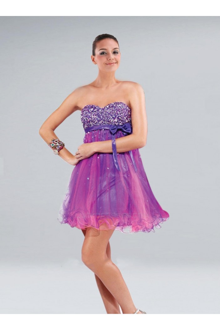 Short/Mini Sweetheart Sequins Cocktail Homecoming Prom Dresses ED010869