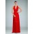 V-Neck Red Long Chiffon Prom Evening Formal Bridesmaid Dresses ED010874